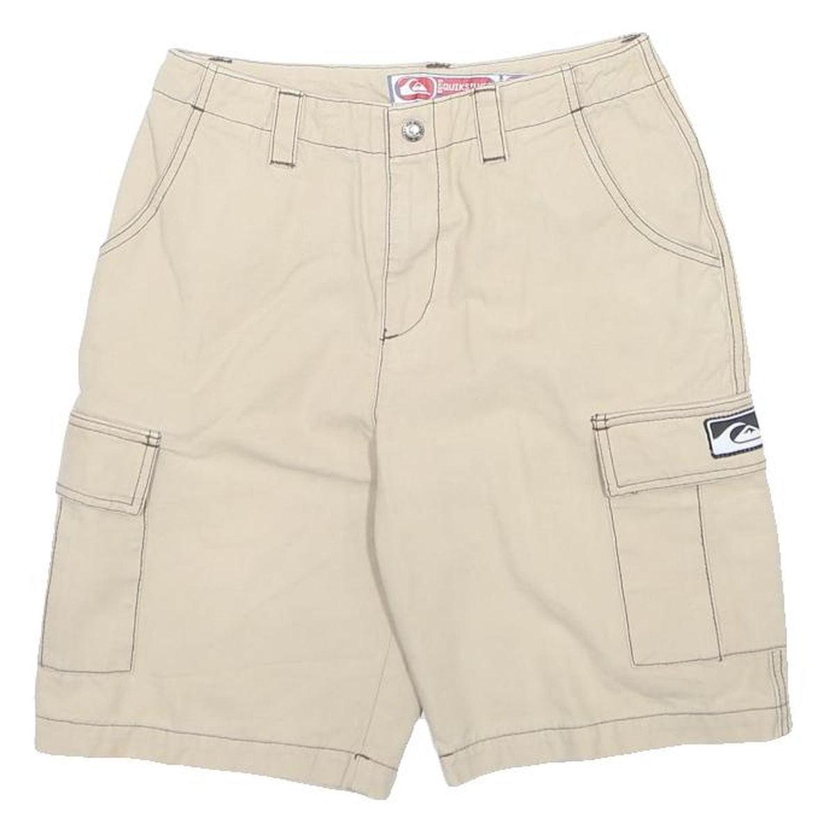 QUIKSILVER Mens Shorts Beige Cargo M W26 Pocket Casual Cotton Blend