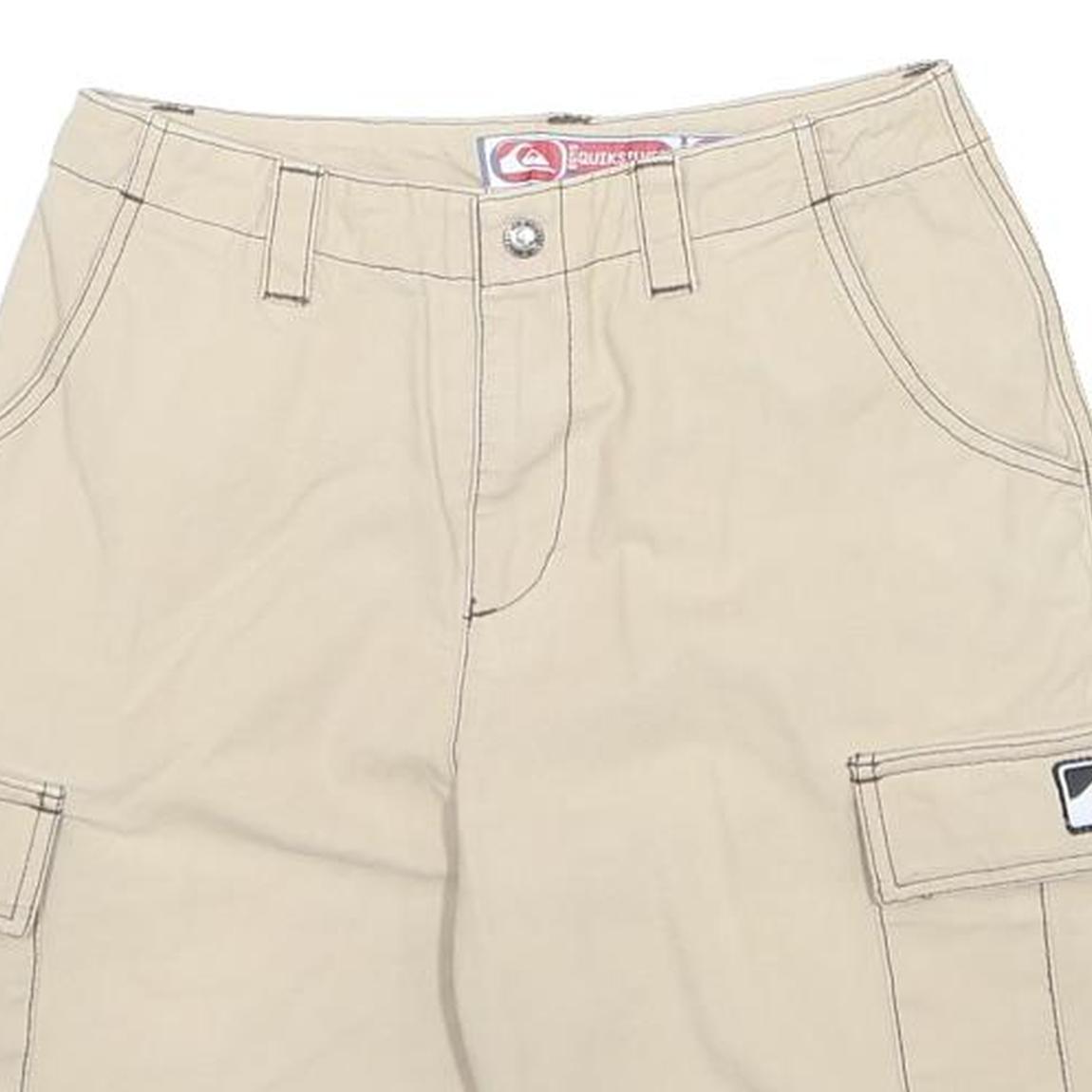 QUIKSILVER Mens Shorts Beige Cargo M W26 Pocket Casual Cotton Blend