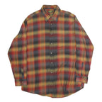 OSHKOSH Mens Yellow & Red Plaid Cotton Shirt XL Classic Long Sleeve Casual