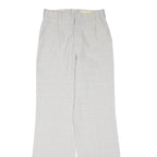 Womens Polyester Blend Relaxed Wide-Leg Trousers W27 L33 Checked Pattern Smart