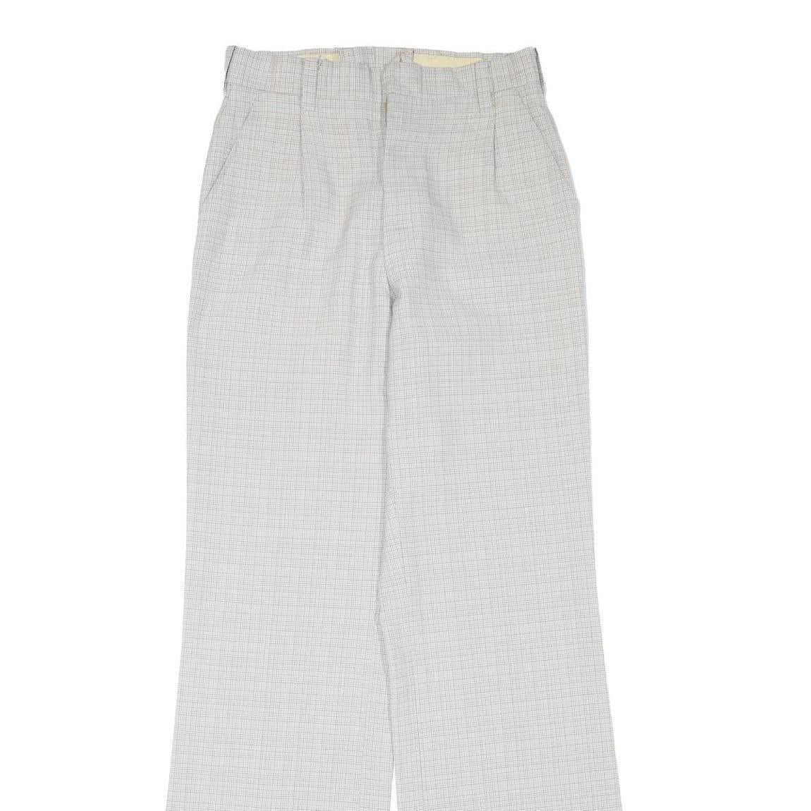 Womens Polyester Blend Relaxed Wide-Leg Trousers W27 L33 Checked Pattern Smart
