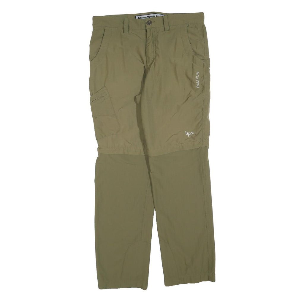 LIPPI Womens Regular Fit Beige Polyester Blend Zip Trousers W34 L30 Outdoor Wear