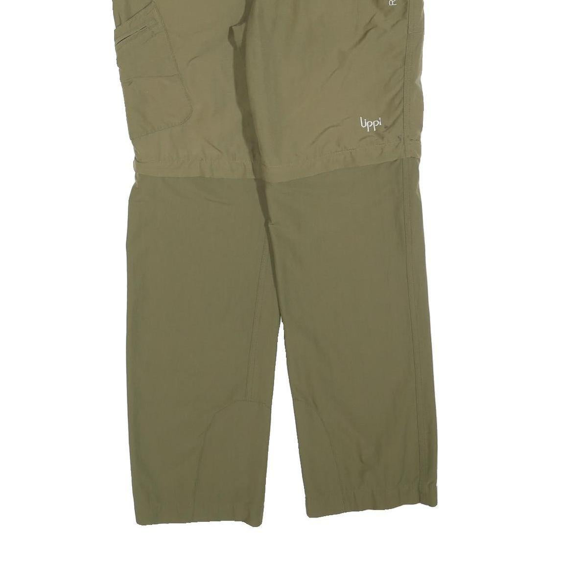 LIPPI Womens Regular Fit Beige Polyester Blend Zip Trousers W34 L30 Outdoor Wear