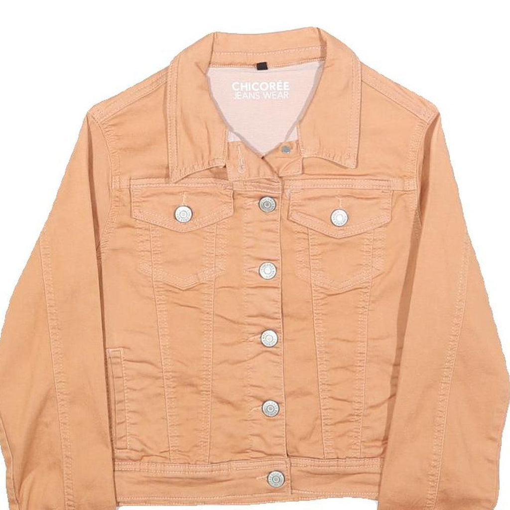 CHICOREE Womens Beige Cotton Button Jacket XS Jeanswear Casual Lightweight