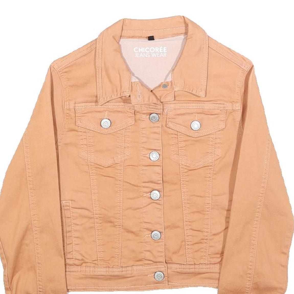 CHICOREE Womens Beige Cotton Button Jacket XS Jeanswear Casual Lightweight