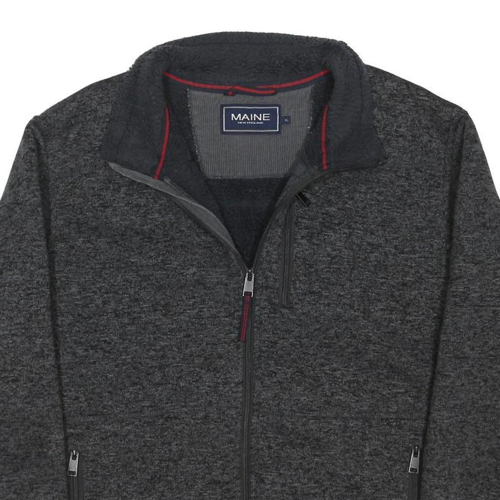 MAINE Mens Grey Jacket XL Polyester Blend Zip Plain Casual Warm