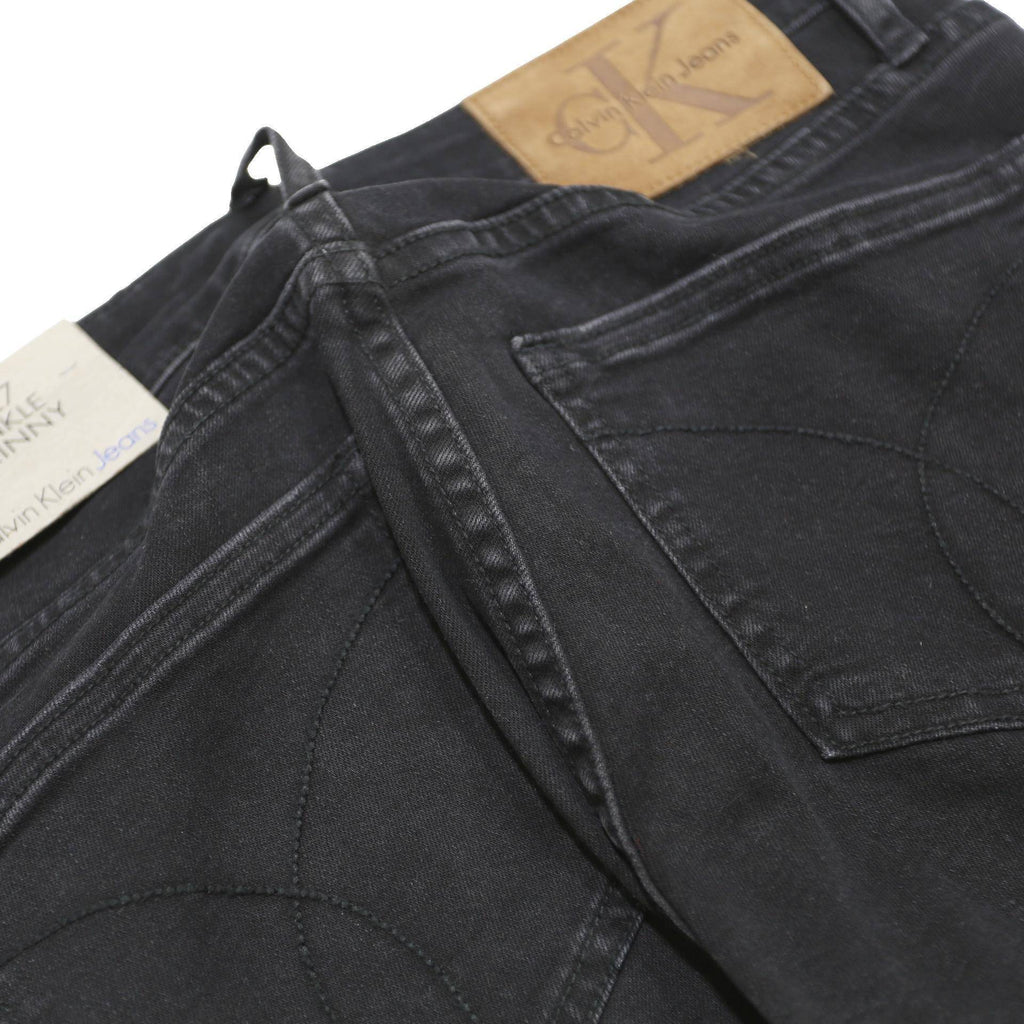 Calvin Klein Womens Slim Black Skinny Denim Jeans W27 L26 Zip Cotton Blend