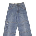 CARTERS Womens Relaxed Blue Denim Jeans W26 L27 Wide Leg Cotton Blend Zip