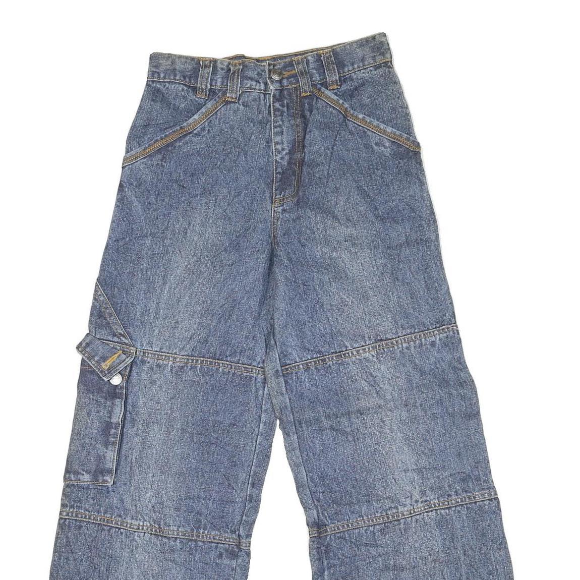 CARTERS Womens Relaxed Blue Denim Jeans W26 L27 Wide Leg Cotton Blend Zip