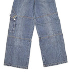 CARTERS Womens Relaxed Blue Denim Jeans W26 L27 Wide Leg Cotton Blend Zip