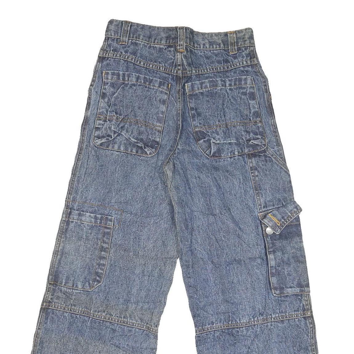 CARTERS Womens Relaxed Blue Denim Jeans W26 L27 Wide Leg Cotton Blend Zip