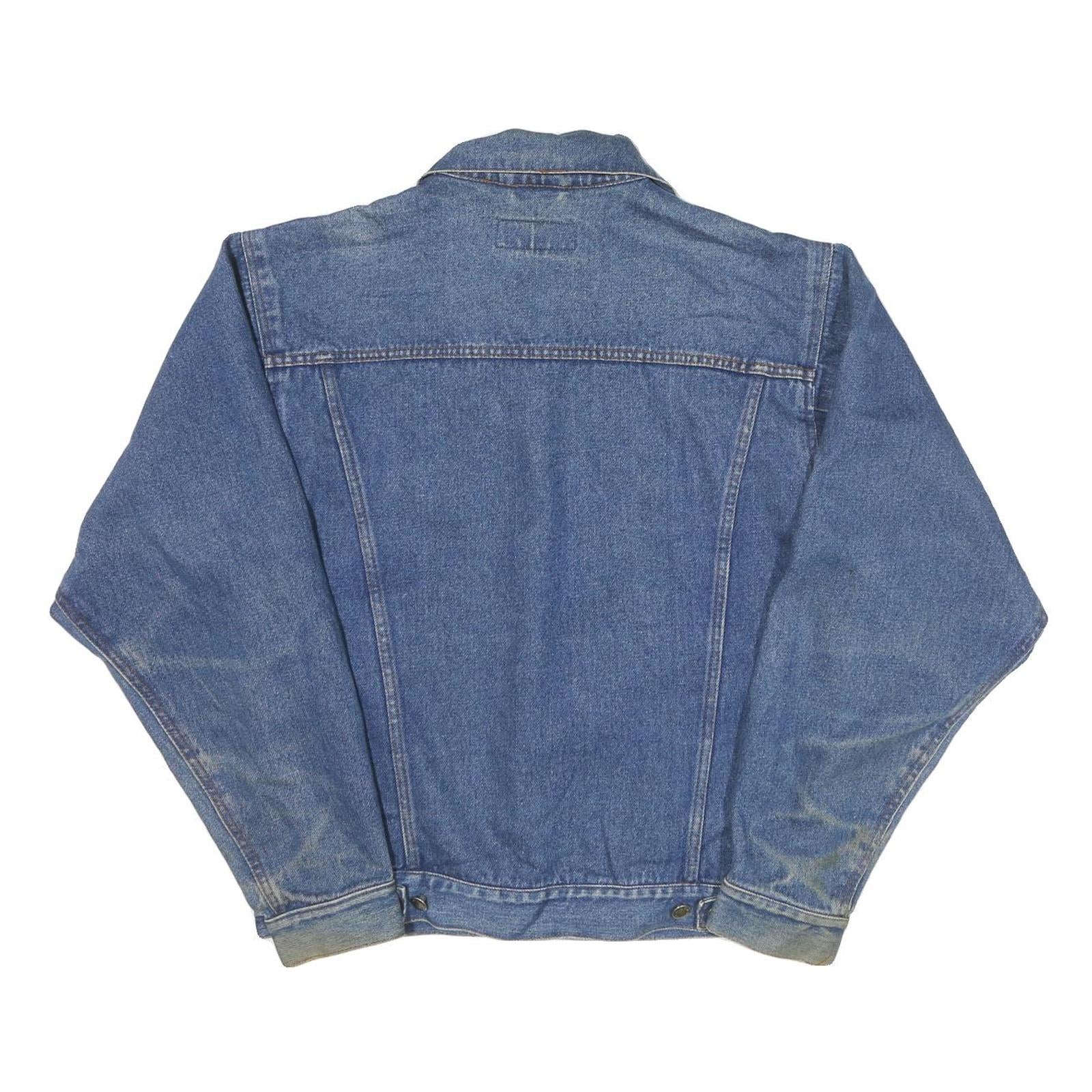 WRANGLER Mens Blue Denim Jacket S Cotton Blend Button Closure Classic Fit Casual