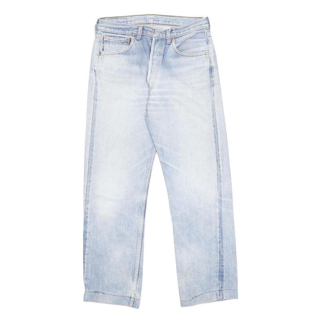 LEVI'S 501 Mens Blue Regular Straight Denim Cotton Light W32 L29 Button Closure