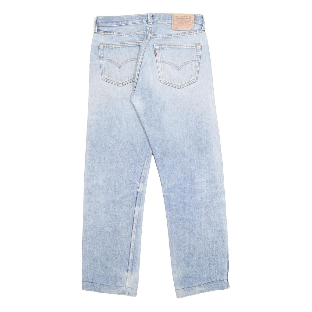 LEVI'S 501 Mens Blue Regular Straight Denim Cotton Light W32 L29 Button Closure