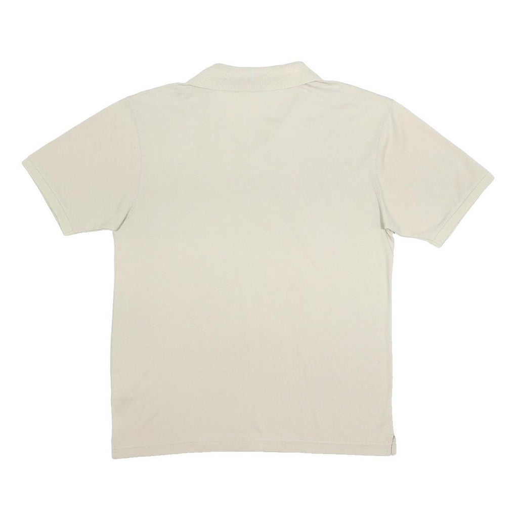 CHAMPION Mens Cream Polo Shirt L Cotton Blend Short Sleeve Basic Casual