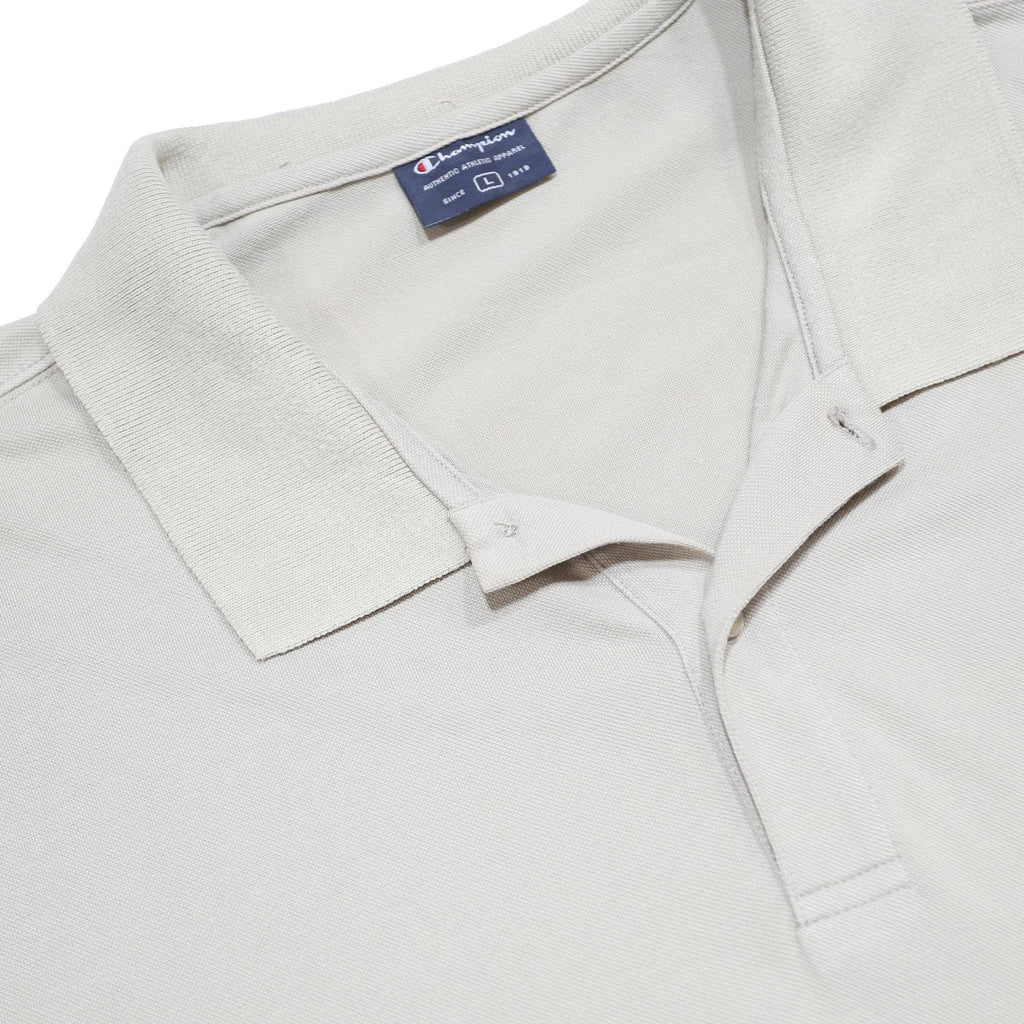 CHAMPION Mens Cream Polo Shirt L Cotton Blend Short Sleeve Basic Casual