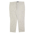 BPC Womens Cotton Blend Cream Regular Straight Trousers W38 L30 Cargo Pockets