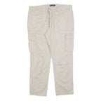 BPC Womens Cotton Blend Cream Regular Straight Trousers W38 L30 Cargo Pockets