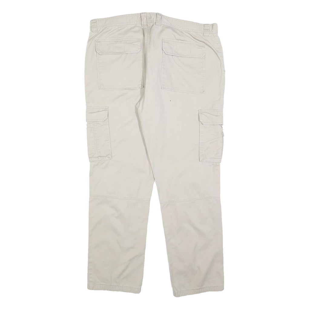 BPC Womens Cotton Blend Cream Regular Straight Trousers W38 L30 Cargo Pockets