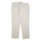 BPC Womens Cotton Blend Cream Regular Straight Trousers W38 L30 Cargo Pockets