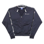 CHAMPION Womens Navy Blue Track Jacket XS Polyester Zip Plain Sporty Casual