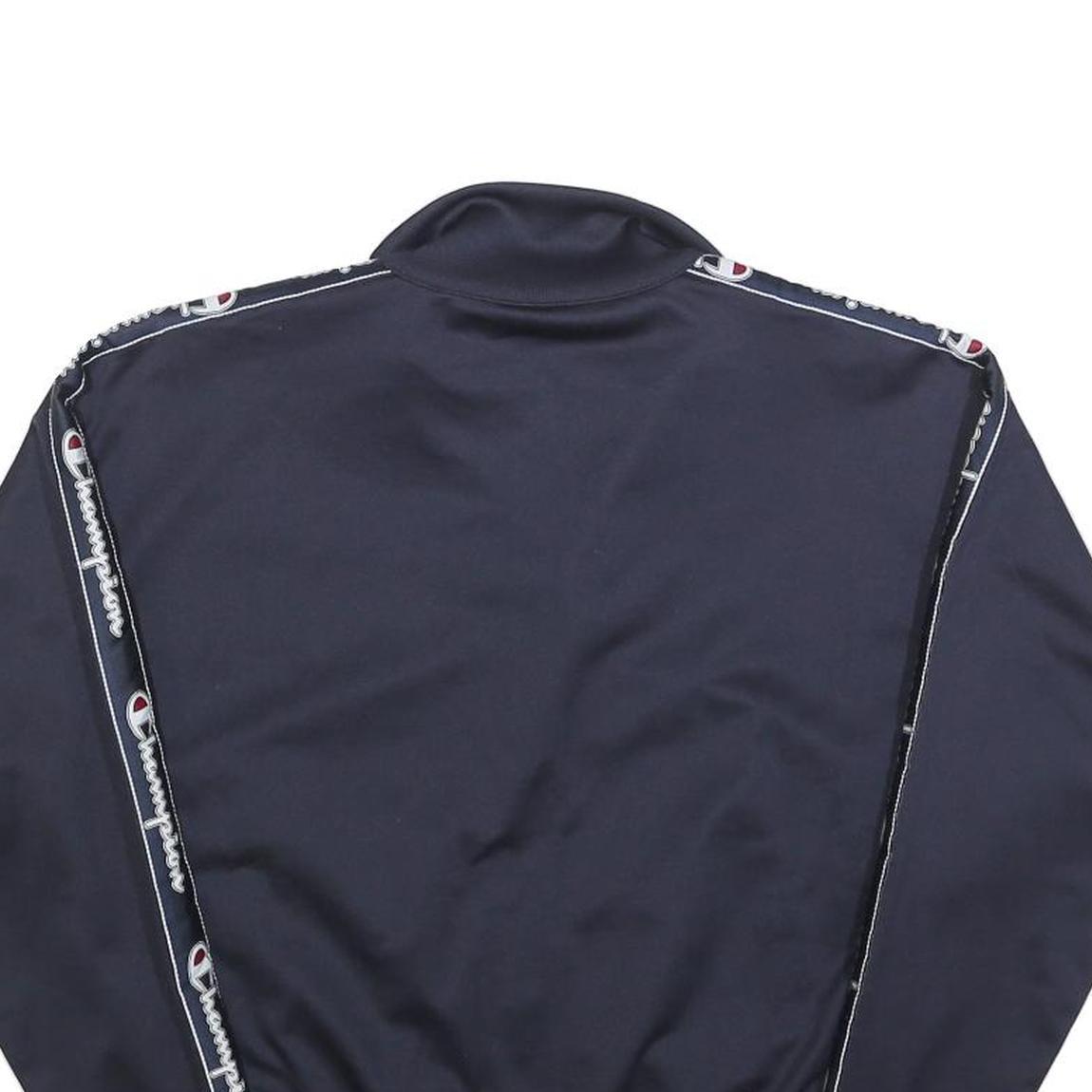 CHAMPION Womens Navy Blue Track Jacket XS Polyester Zip Plain Sporty Casual