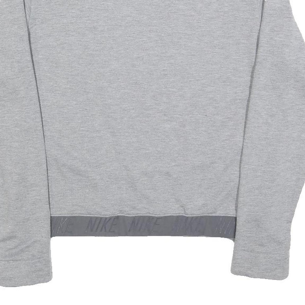NIKE Womens Grey Crew Neck Sweatshirt M Cotton Blend Athletic Style