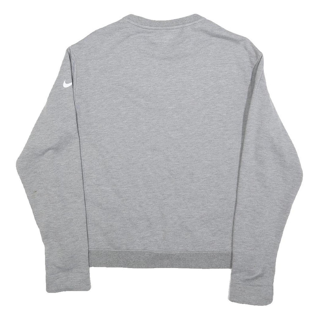 NIKE Womens Grey Crew Neck Sweatshirt M Cotton Blend Athletic Style