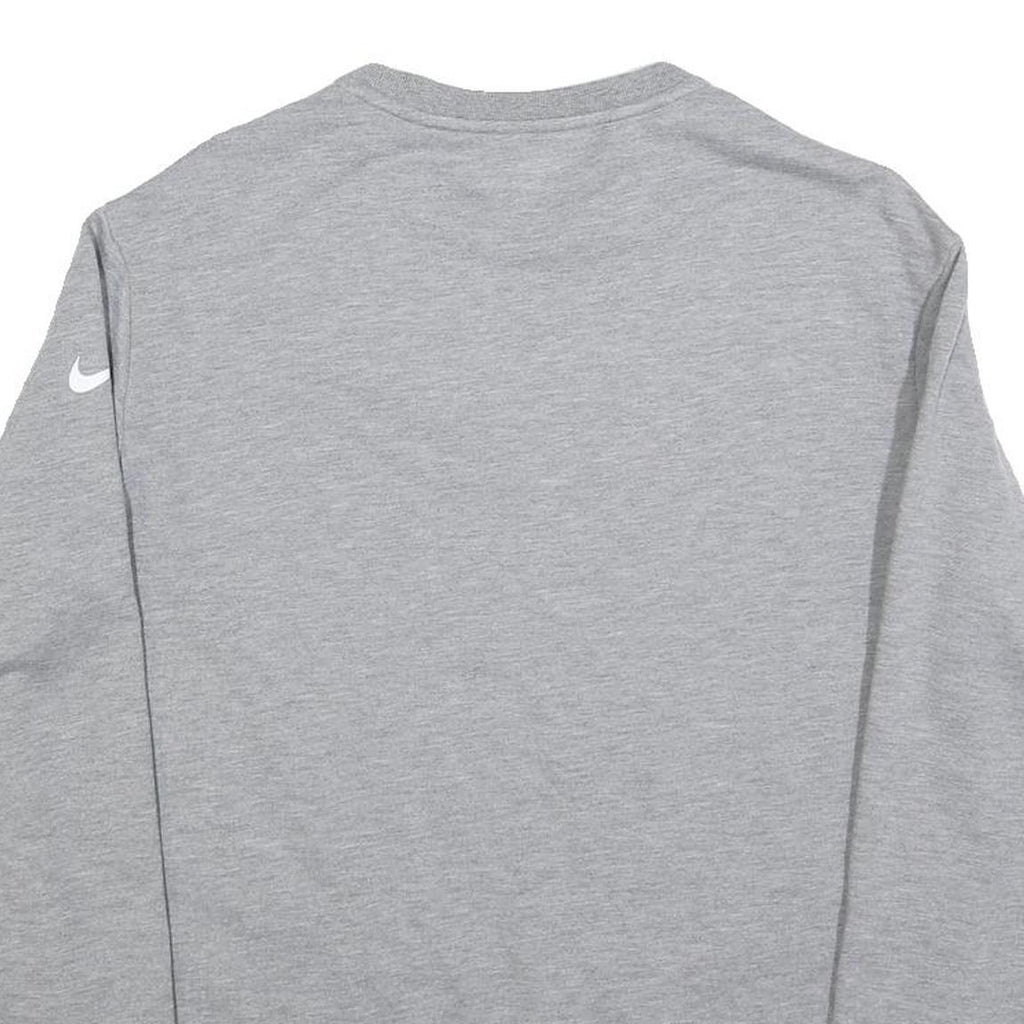 NIKE Womens Grey Crew Neck Sweatshirt M Cotton Blend Athletic Style