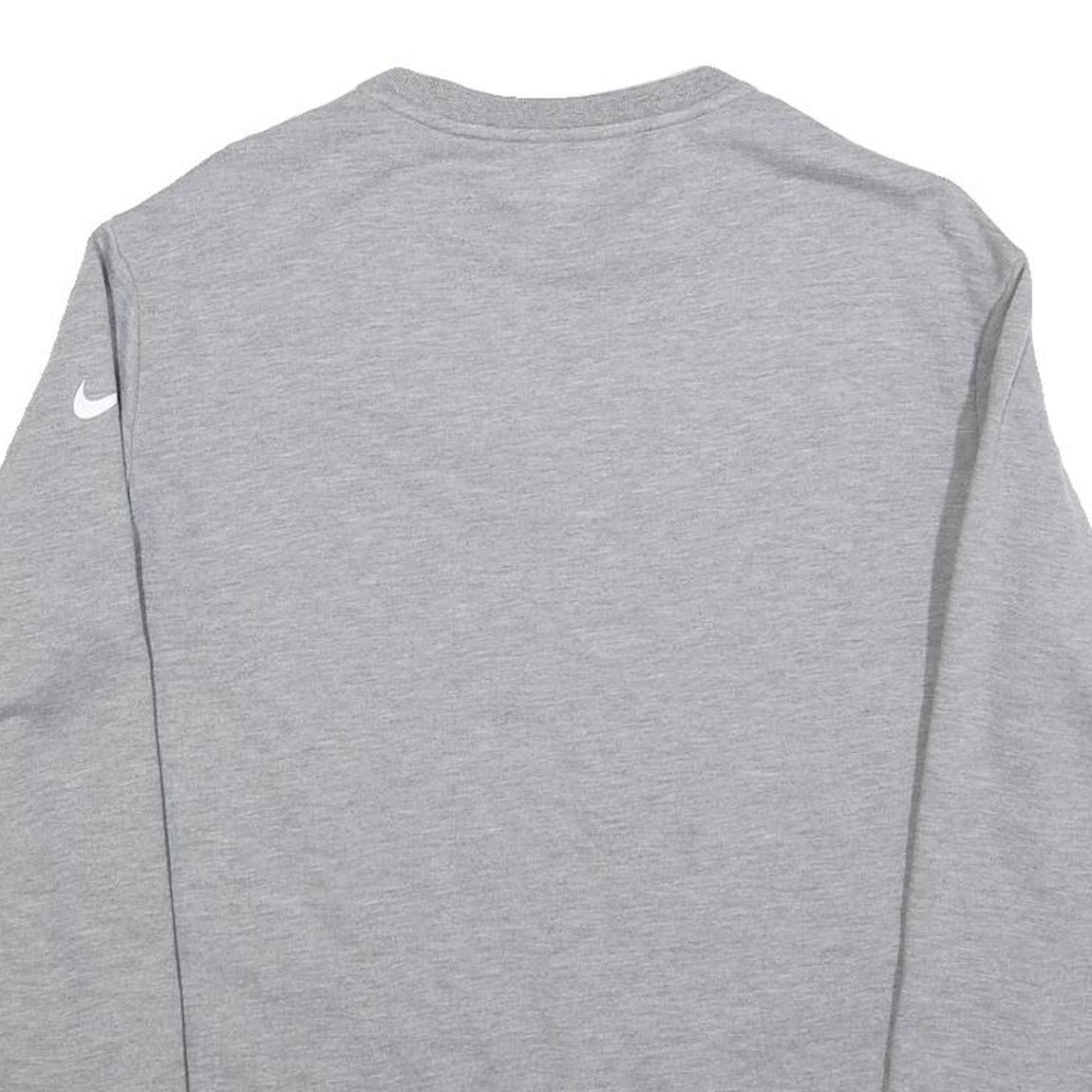 NIKE Womens Grey Crew Neck Sweatshirt M Cotton Blend Athletic Style
