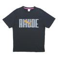 PUMA X RHUDE Mens Black Orange Logo Graphic T-Shirt S Short Sleeve Crew Neck