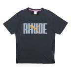 PUMA X RHUDE Mens Black Orange Logo Graphic T-Shirt S Short Sleeve Crew Neck