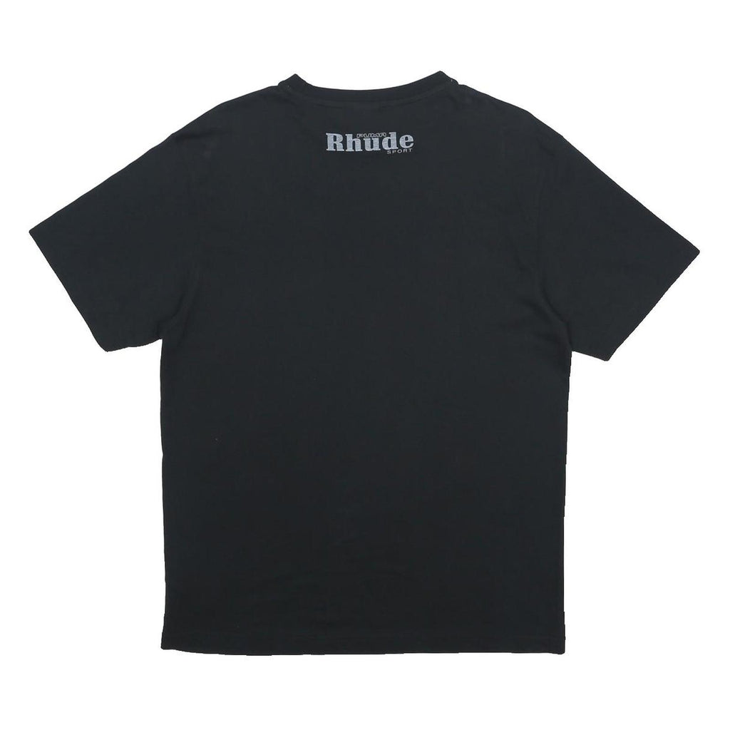 PUMA X RHUDE Mens Black Orange Logo Graphic T-Shirt S Short Sleeve Crew Neck