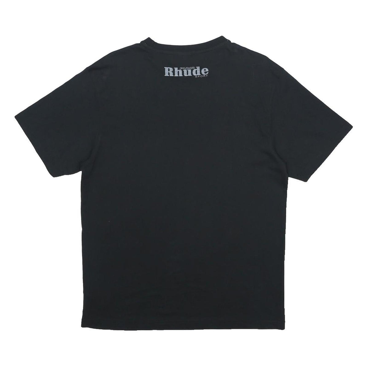 PUMA X RHUDE Mens Black Orange Logo Graphic T-Shirt S Short Sleeve Crew Neck