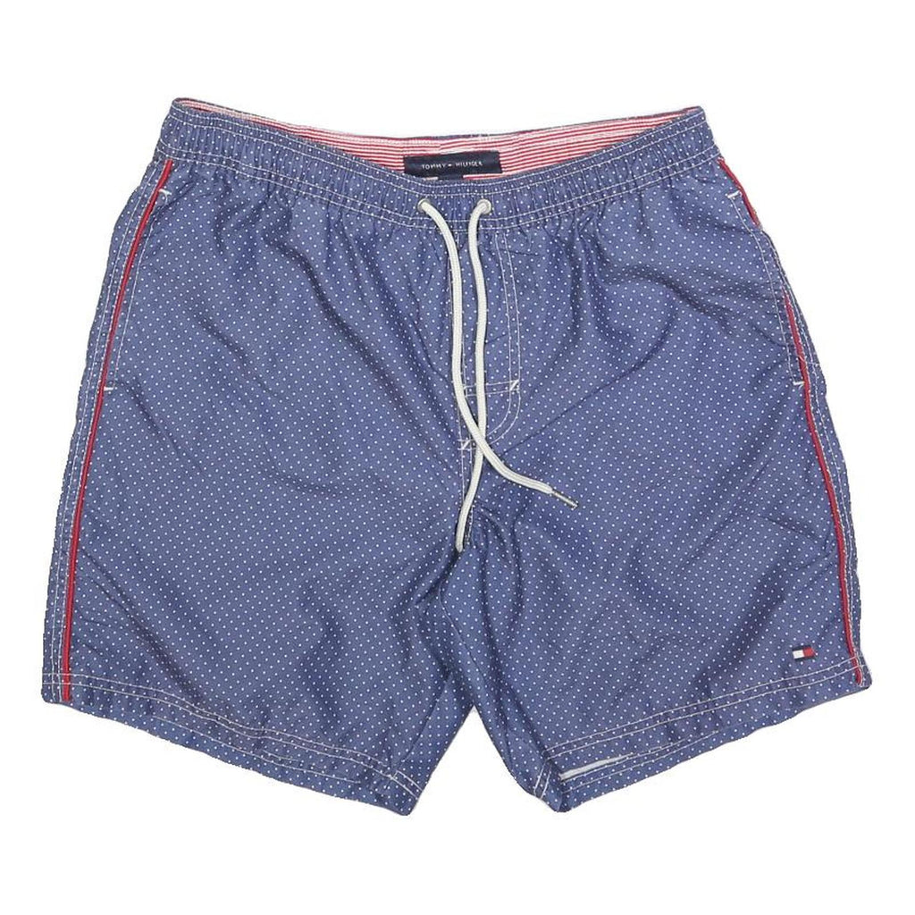 TOMMY HILFIGER Mens Blue Casual Shorts S W30 Polka Dot Print Swimwear