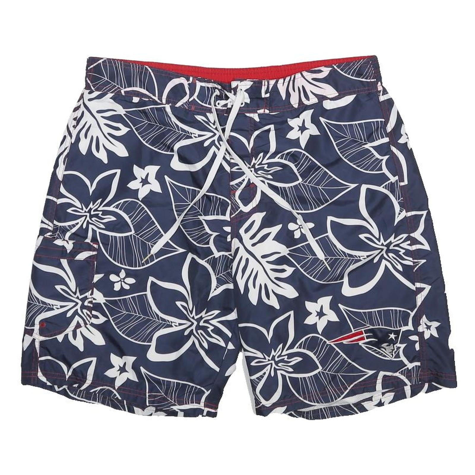 NFL Mens Blue & White Floral Casual Shorts XL W36 Drawstring Pockets