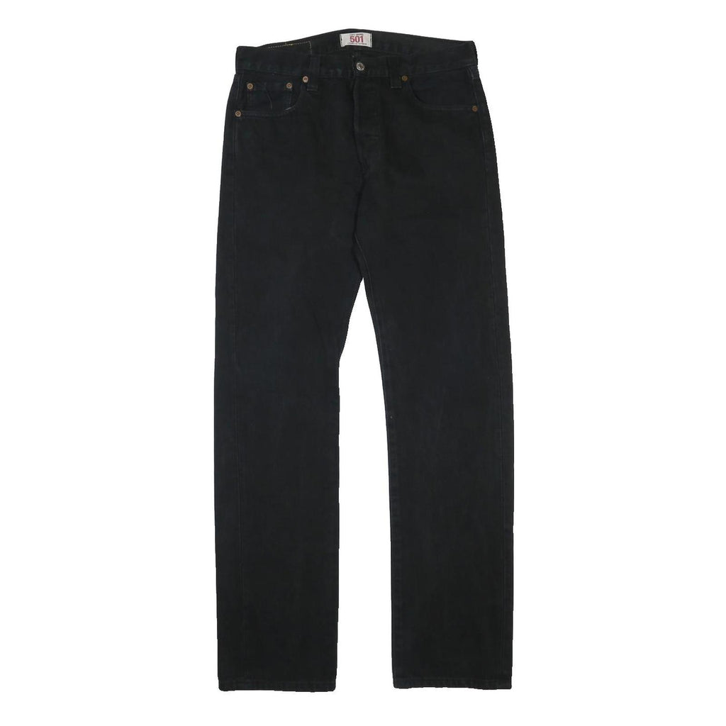 LEVI'S 501 Mens Jeans Black Regular Straight Denim Medium W32 L32 Classic Fit