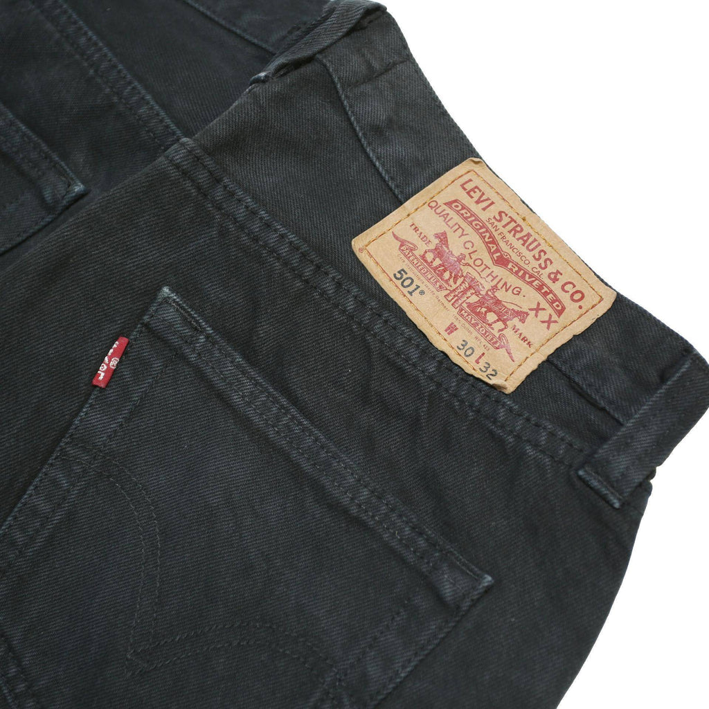 LEVI'S 501 Mens Jeans Black Regular Straight Denim Medium W32 L32 Classic Fit
