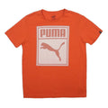 PUMA Mens Orange & White Graphic T-Shirt M Short Sleeve Crew Neck Cotton Blend