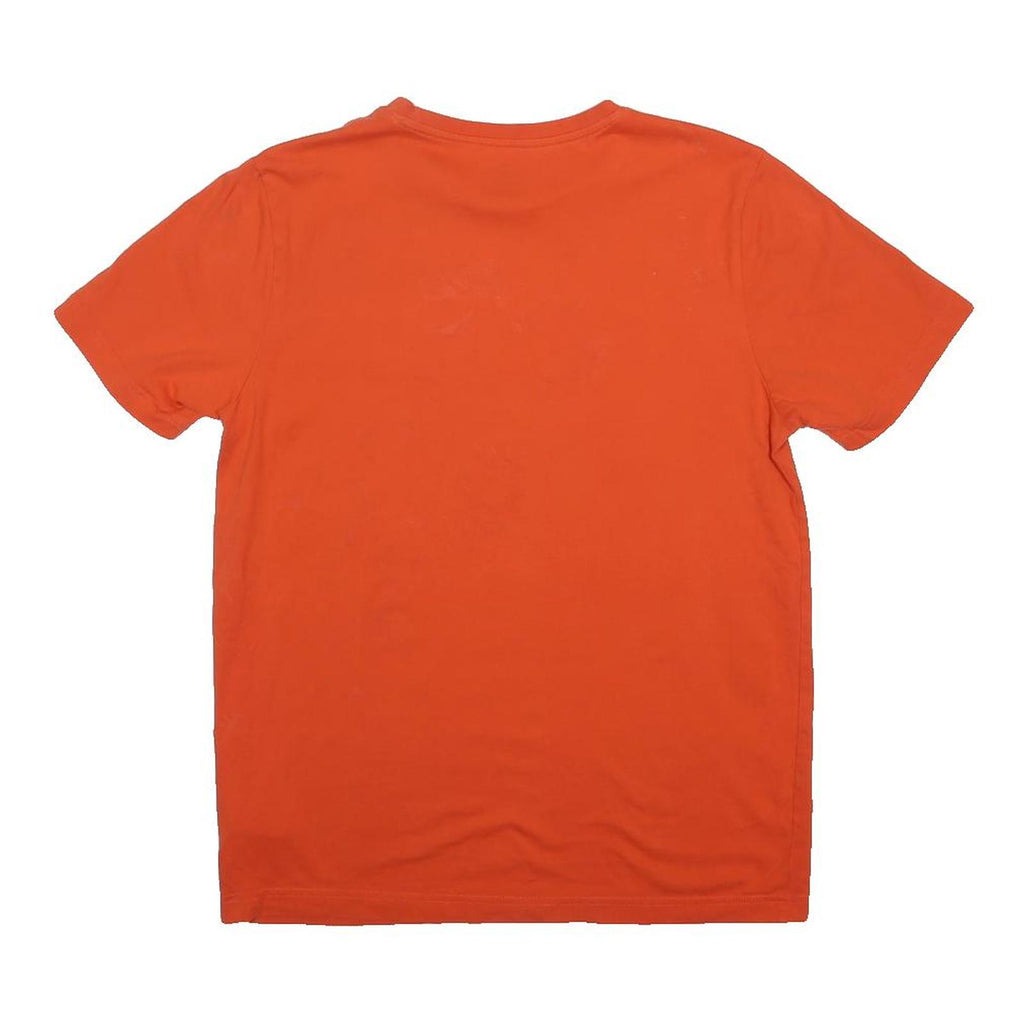 PUMA Mens Orange & White Graphic T-Shirt M Short Sleeve Crew Neck Cotton Blend