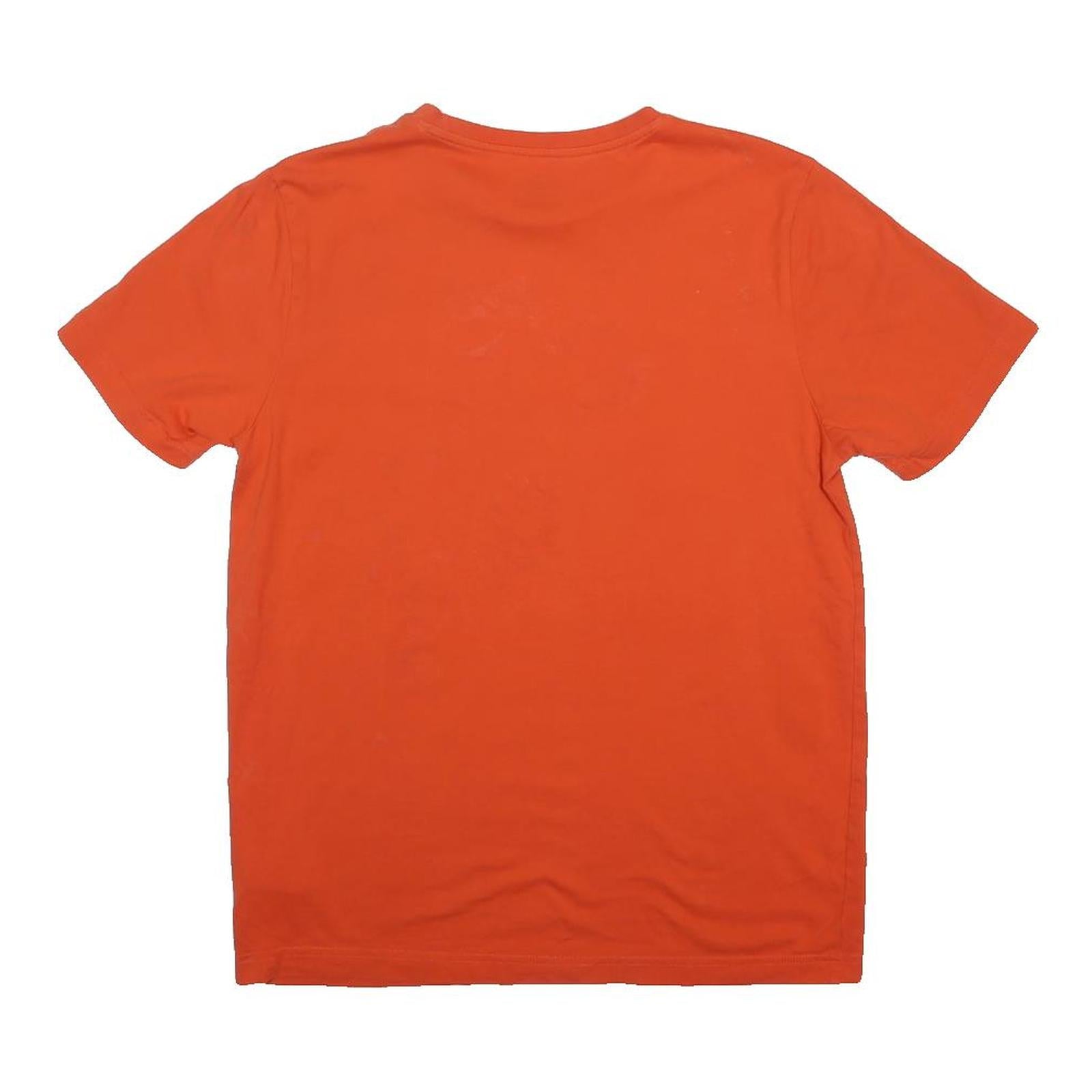 PUMA Mens Orange & White Graphic T-Shirt M Short Sleeve Crew Neck Cotton Blend