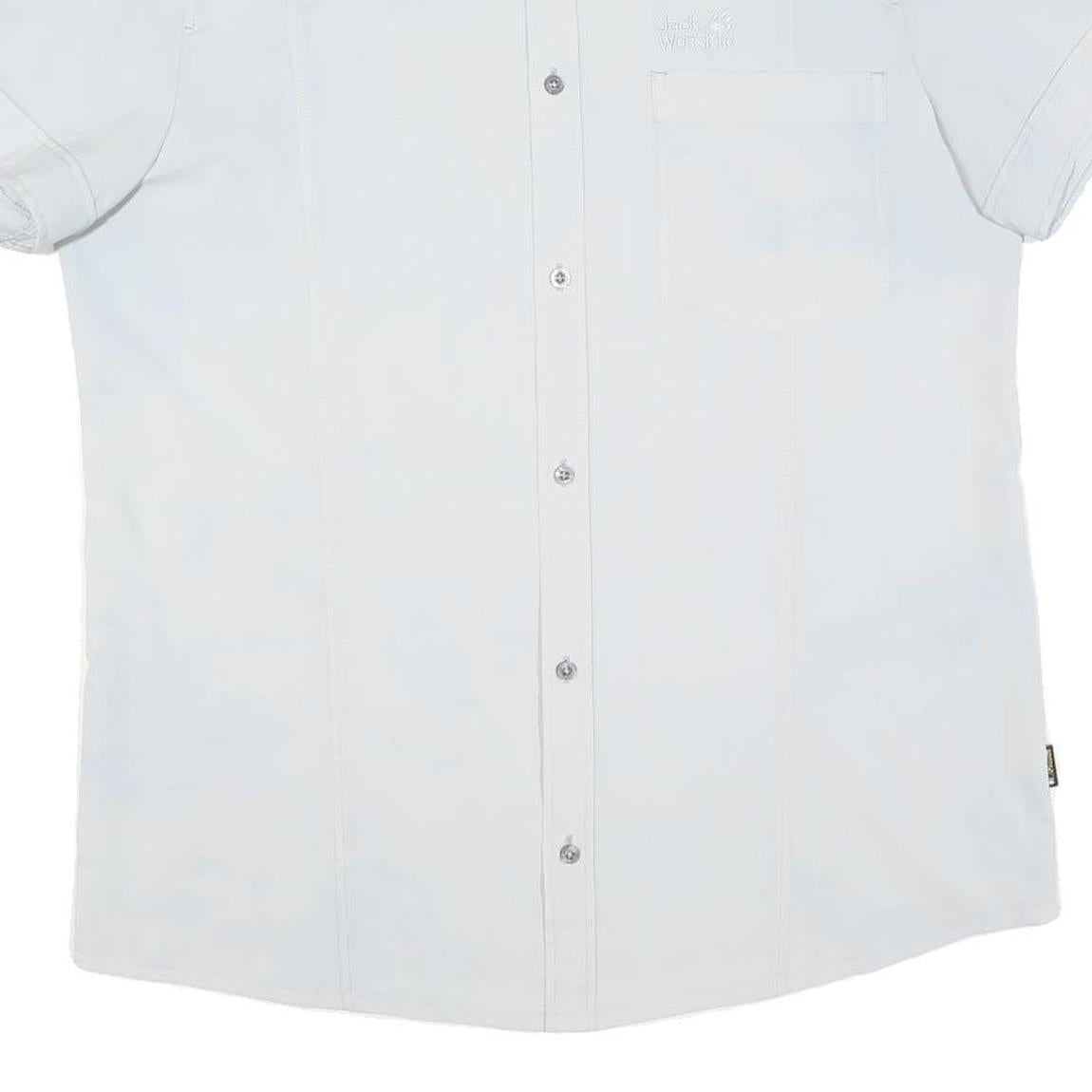 JACK WOLFSKIN Mens White Short Sleeve Shirt L Lightweight Button Casual