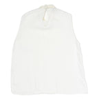 ZARA Womens White Sleeveless Blouse Stand-Up Collar Lace Detail S Summer Top