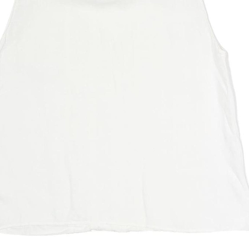 ZARA Womens White Sleeveless Blouse Stand-Up Collar Lace Detail S Summer Top