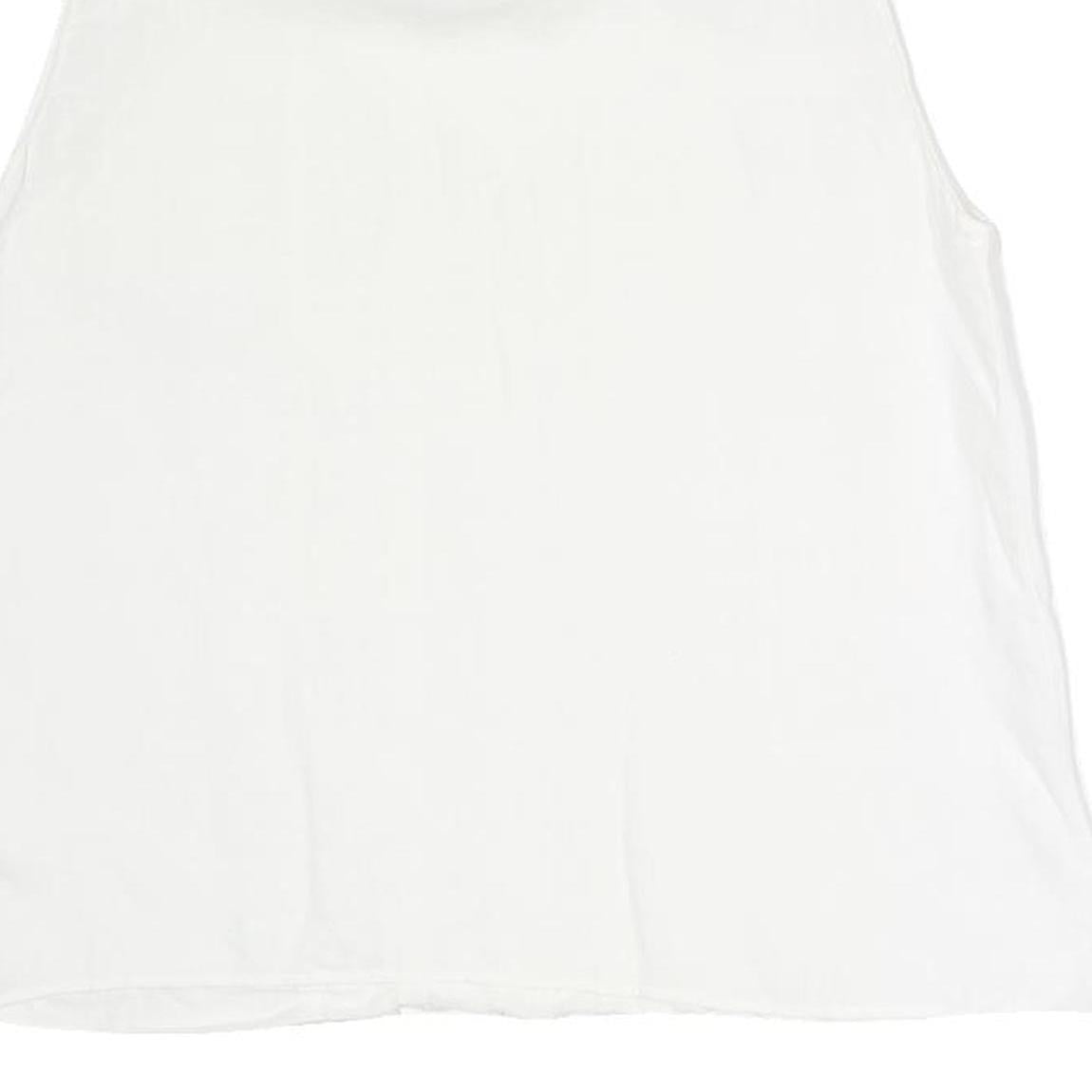 ZARA Womens White Sleeveless Blouse Stand-Up Collar Lace Detail S Summer Top