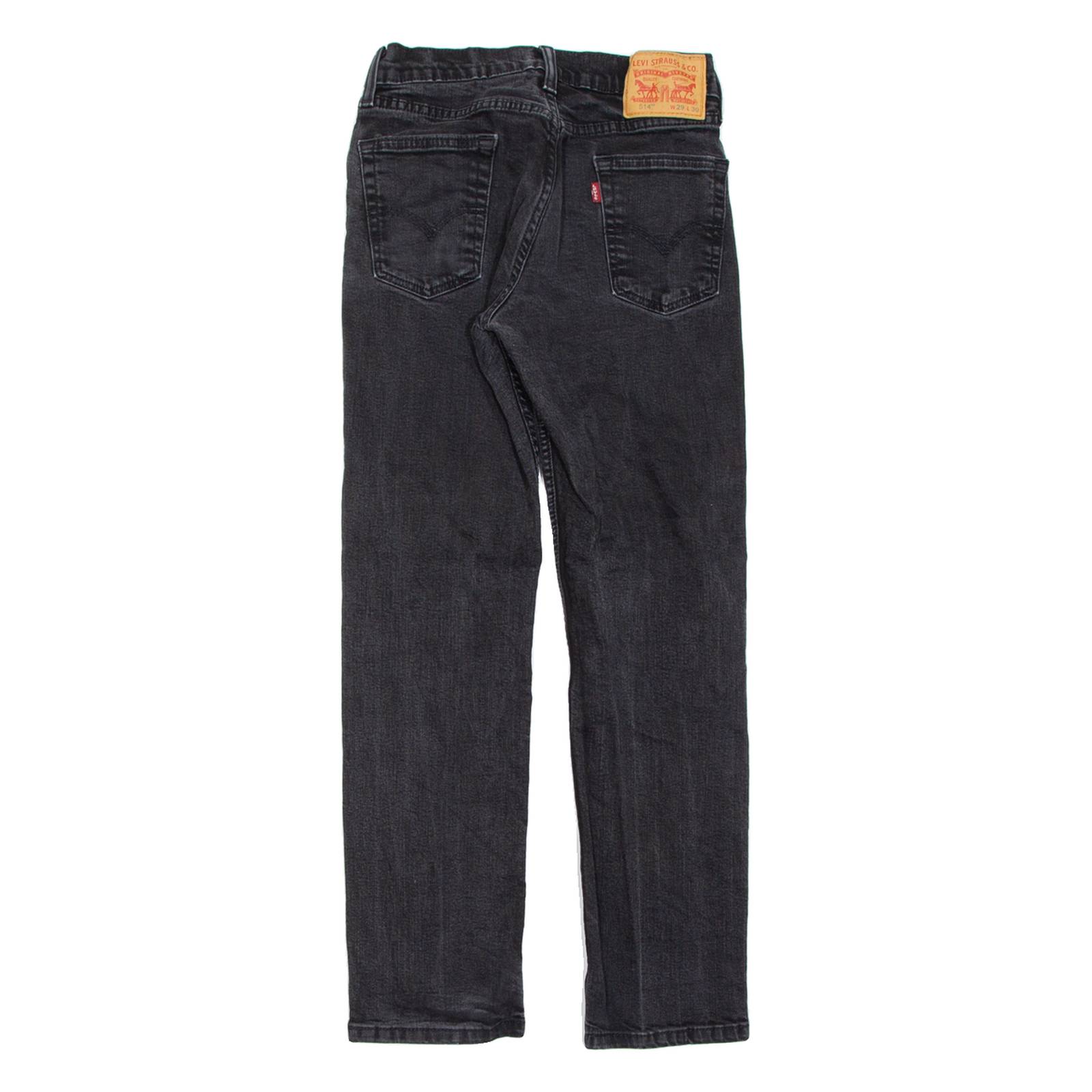 LEVI'S 514 Jeans Mens Black Slim Straight Charcoal Wash W29 L30
