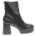 CHARLES & KEITH Womens Platform Ankle Boots Black Leather UK 3 Classic Style