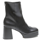 CHARLES & KEITH Womens Platform Ankle Boots Black Leather UK 3 Classic Style