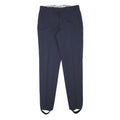 Mens Slim Navy Blue Polyester Blend Trousers W35 L35 Button Closure Formal