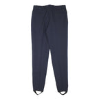 Mens Slim Navy Blue Polyester Blend Trousers W35 L35 Button Closure Formal
